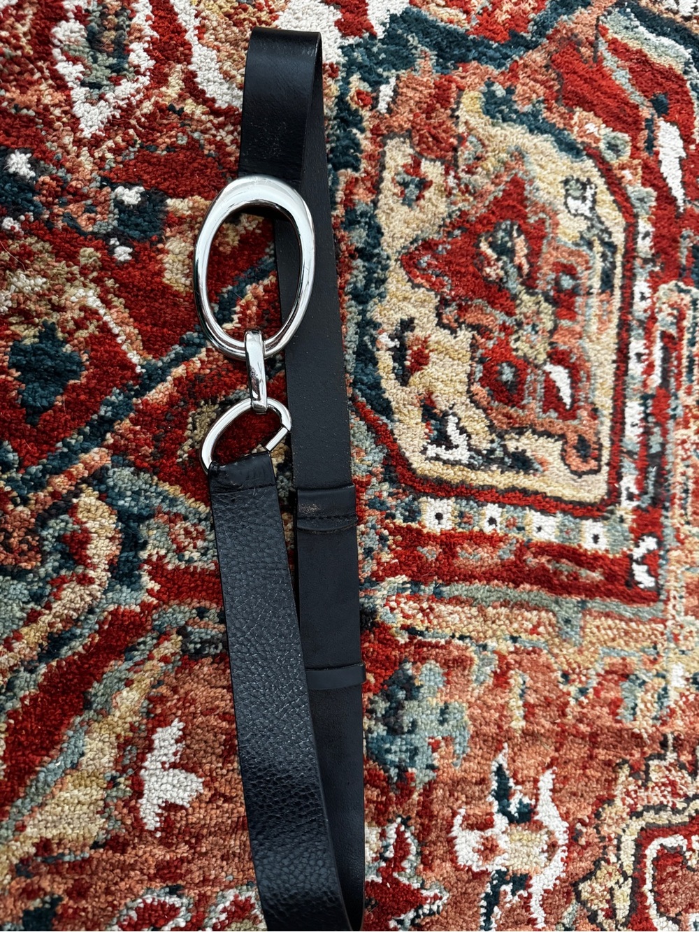 Vintage The Limited Oval Silver Hook Leather Belt